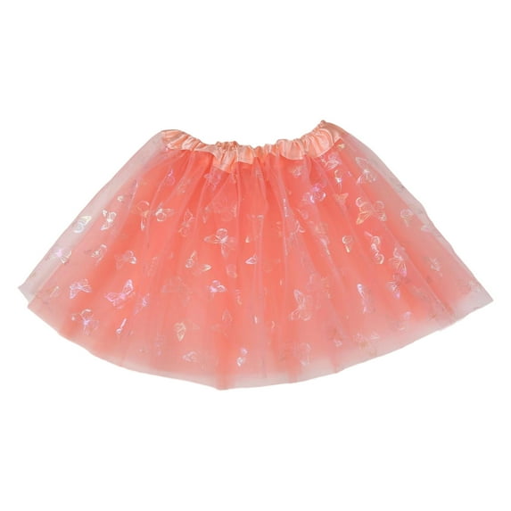 WOYY Toddler Girls Sparkly Butterfly Layered Tutu Skirt Puffy Party Mesh Skirt