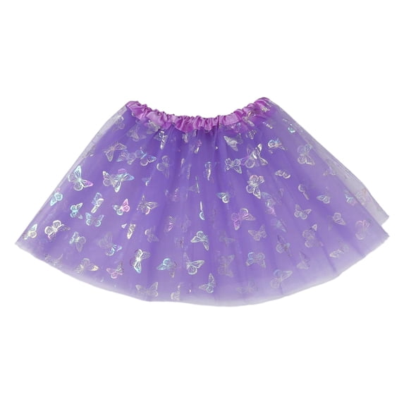 WOYY Toddler Girls Sparkly Butterfly Layered Tutu Skirt Puffy Party Mesh Skirt