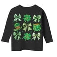 thumbnail image 1 of WOYY Toddler Girls St. Patrick's Day Long Sleeve T-Shirt Clover Graphic T Shirt, Sizes 3-13, 1 of 3