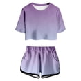 thumbnail image 1 of WOYY Toddler Girls Summer Outfits Gradient Short Sleeve T-Shirt Shorts Set, Sizes 4-5T, 1 of 4