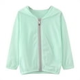 thumbnail image 1 of WOYY Toddler Girls Summer Sun Protection Jacket Lightweight Zipper Hooded Coat, Green, 1 of 6