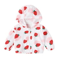 WOYY Toddler Girls Sun Protection Jacket Lightweight Zip-Up Coat Windbreaker, Pink