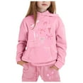 thumbnail image 1 of WOYY Toddler Girls Sweatsuit Bow Print Hoodie Jogger Pants Casual Outfits, Sizes 4-5T, 1 of 3
