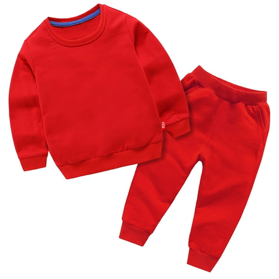 WOYY Toddler Girls Sweatsuit Solid Casual Sweatshirt Jogger Pants Outfits, Sizes 4-5T
