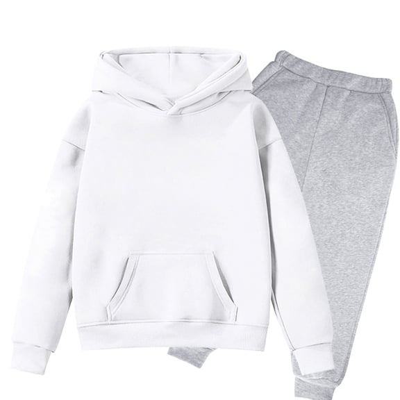 WOYY Toddler Girls Sweatsuit Solid Casual Unisex Hoodie Sweatpants Outfits, Sizes 4-5T