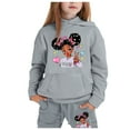 thumbnail image 1 of WOYY Toddler Girls Sweatsuits Cartoon Figure Print Hoodie Jogger Pants Set, Sizes 3-4T, 1 of 3