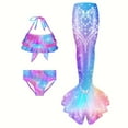thumbnail image 1 of WOYY Toddler Girls Swimsuit Bathing Suits Scale Print Bikini Fish Tail Set, 3-Piece, 1 of 3