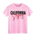 thumbnail image 1 of WOYY Toddler Girls T Shirt California Print Short Sleeved T-Shirt Casual Summer Graphic Tshirt, 1 of 3