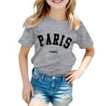 thumbnail image 1 of WOYY Toddler Girls T-Shirt Letter Print Short Sleeve Crewneck T Shirt Tee, Sizes 2-12, 1 of 3