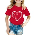 thumbnail image 1 of WOYY Toddler Girls T-Shirt Valentine's Day Short Sleeve T Shirt Graphic Tee, Sizes 1-2T, 1 of 3