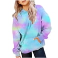 thumbnail image 1 of WOYY Toddler Girls Tie Dyed Hoodie Soft Loose Pullover Hooded Sweatshirt for Girls, 1 of 3