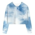 thumbnail image 1 of WOYY Toddler Girls Tie Dyed Hoodie Long Sleeve Crop Top Hooded Sweatshirt, Sizes 3-4T, 1 of 2