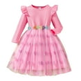 thumbnail image 1 of WOYY Toddler Girls Valentine's Day Dress Long Sleeve Ribbed Mesh Party Dress, Sizes 2-3, 1 of 8