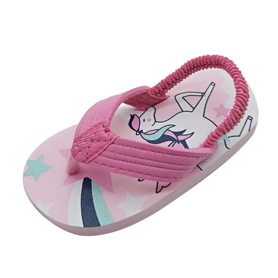 WOYY Toddler Kids EVA Flip Flops Sandals Cartoon Flat Beach Shoes Boys Girls Slides