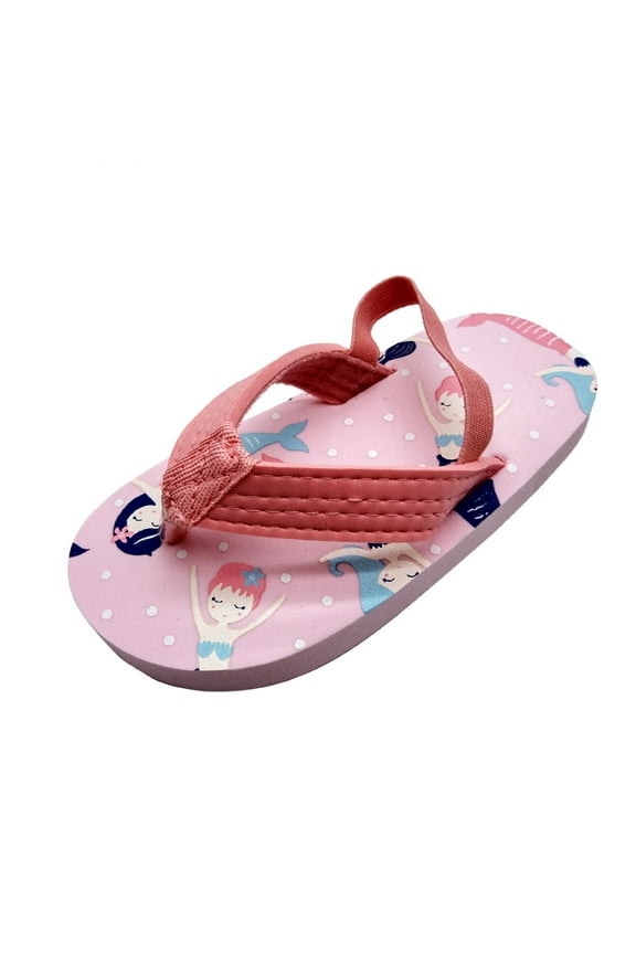 Toddler Kids EVA Flip Flops Sandals Cartoon Flat Beach Shoes Boys Girls Slides