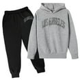 thumbnail image 1 of WOYY Tracksuit for Boys Letter Print Hoodie Sweatpants Set Unisex Sports Sweatsuitss, Sizes 3-13, 1 of 2