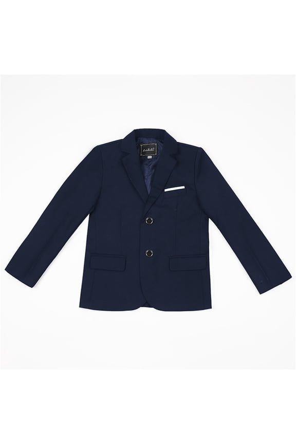 Tween Boys Blazer Solid Lapel Single Suit Jacket Button Cardigan Tailcoat
