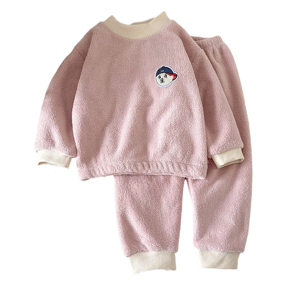 WOYY Tween Girls Fuzzy Pajamas Long Sleeve Top Pants Warm Sleepwear, Sizes 11-12