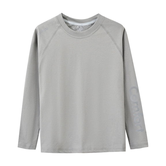 WOYY Tween Girls Quick Drying Performance T-Shirt Long Sleeve Athletic T Shirt, Grey
