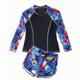thumbnail image 1 of WOYY Tween Girls Surf Swimsuit Long Sleeves Rash Guard Athletic Tankini Bathing Suit, 1 of 5