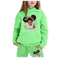 thumbnail image 1 of WOYY Tween Girls Sweatsuits Cartoon Figure Print Hoodie Jogger Pants Set, Sizes 12-13, 1 of 3