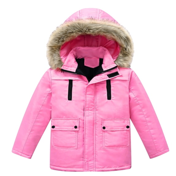 WOYY Tween Girls Winter Padded Coat Zipper Thick Hooded Jacket Outerwear, Sizes 11-12