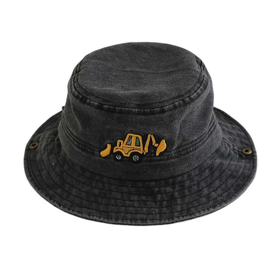 WOYY UPF 50+ Vintage Boys Sun Hat Wide Brim Breathable Bucket Hat Kids Fisherman Hat