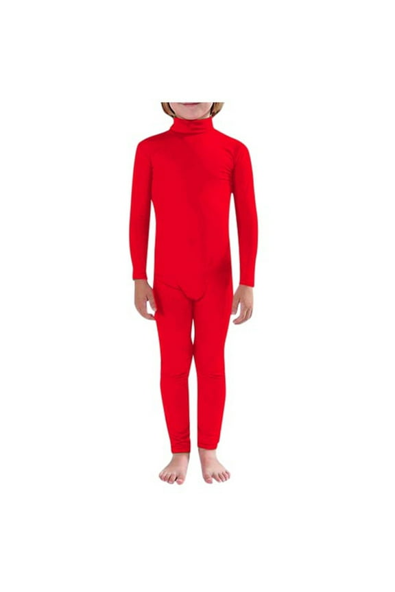 Unisex Solid Full Body Catsuit Stage Performance Seamless Tight Jumpsuit, Sizes 4-5T