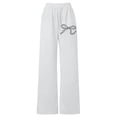 thumbnail image 1 of WOYY Wide Leg Sweatpants for Girls Bow Lightweight Straight Loose Jogger Pants, Sizes 4-13, 1 of 3