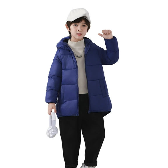 WOYY Winter Boys Girls Dinosaur Long Down Coat Lightweight Winter Outerwear, Sizes 3-4T