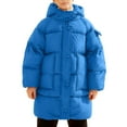 thumbnail image 1 of WOYY Winter Boys Hooded Long Down Coat Thickened Warm Padded Jacket Outerwear, Sizes 13-14, 1 of 4