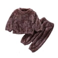 thumbnail image 1 of WOYY Winter Flannel Pajamas for Kids Cozy Loungewear Warm Long Sleeve Top Pants PJ, 1 of 2