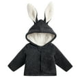 thumbnail image 1 of WOYY Winter Girls Coat Cute Rabbit Ears Hooded Jacket Warm Outerwear, Sizes 2-3T, 1 of 8