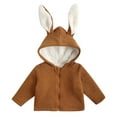 thumbnail image 1 of WOYY Winter Girls Fleece Coat Cute Rabbit Ears Hooded Jacket Warm Outerwear, Sizes 6-12M, 1 of 8