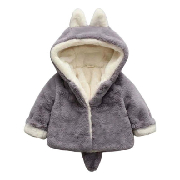 WOYY Winter Toddler Girls Coat Thickened Warm Soft Jacket Outerwear for Kids, Sizes 4-5T