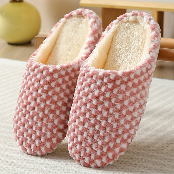WOYY Women's Winter Slippers Non Fuzzy Slipper Warm Soft Indoor Outdoor Home Shoes