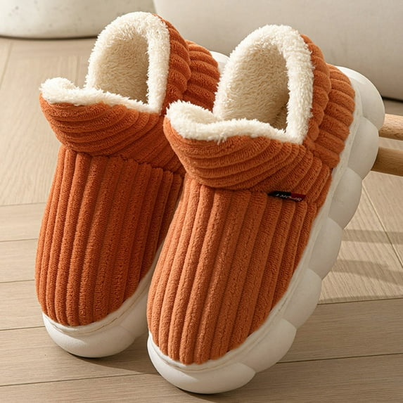WOYY Women's Winter Slippers Solid Color Thick Sole Slipper Non Indoor House Shoes