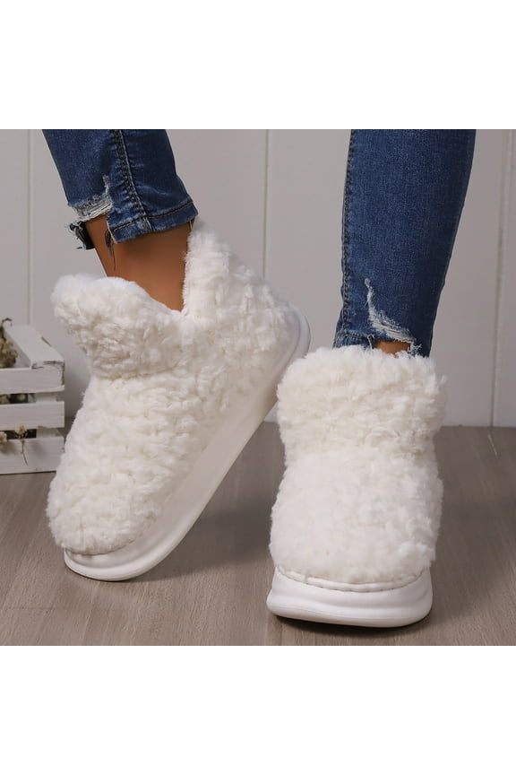 Womens Bootie Slippers Winter Warm Non Slipper High Top Indoor Outdoor Shoes