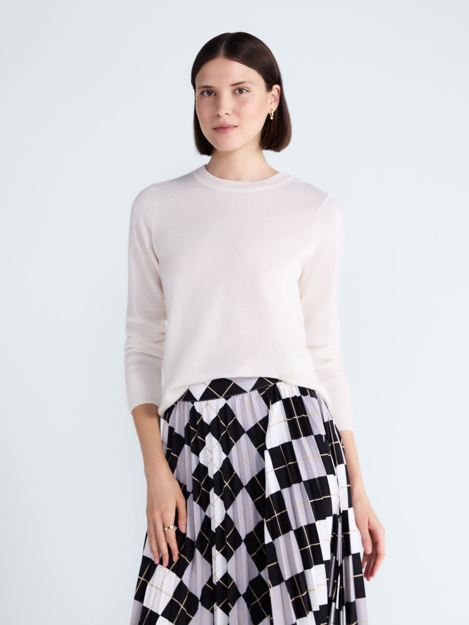 Free Assembly Women's and Women's Plus Cashmere Sweater with Long Sleeves, Sizes XS-4X
