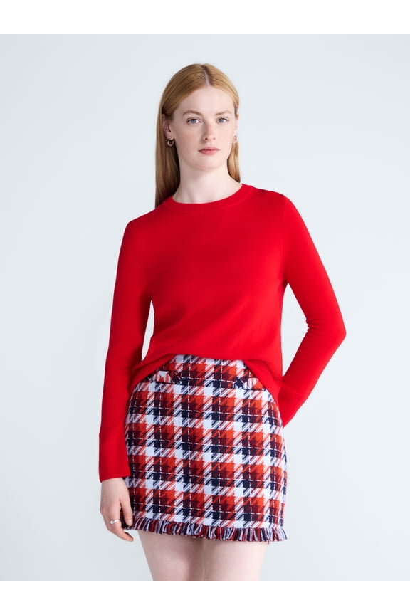 Women's and Women's Plus Cashmere Sweater with Long Sleeves, Sizes XS-4X