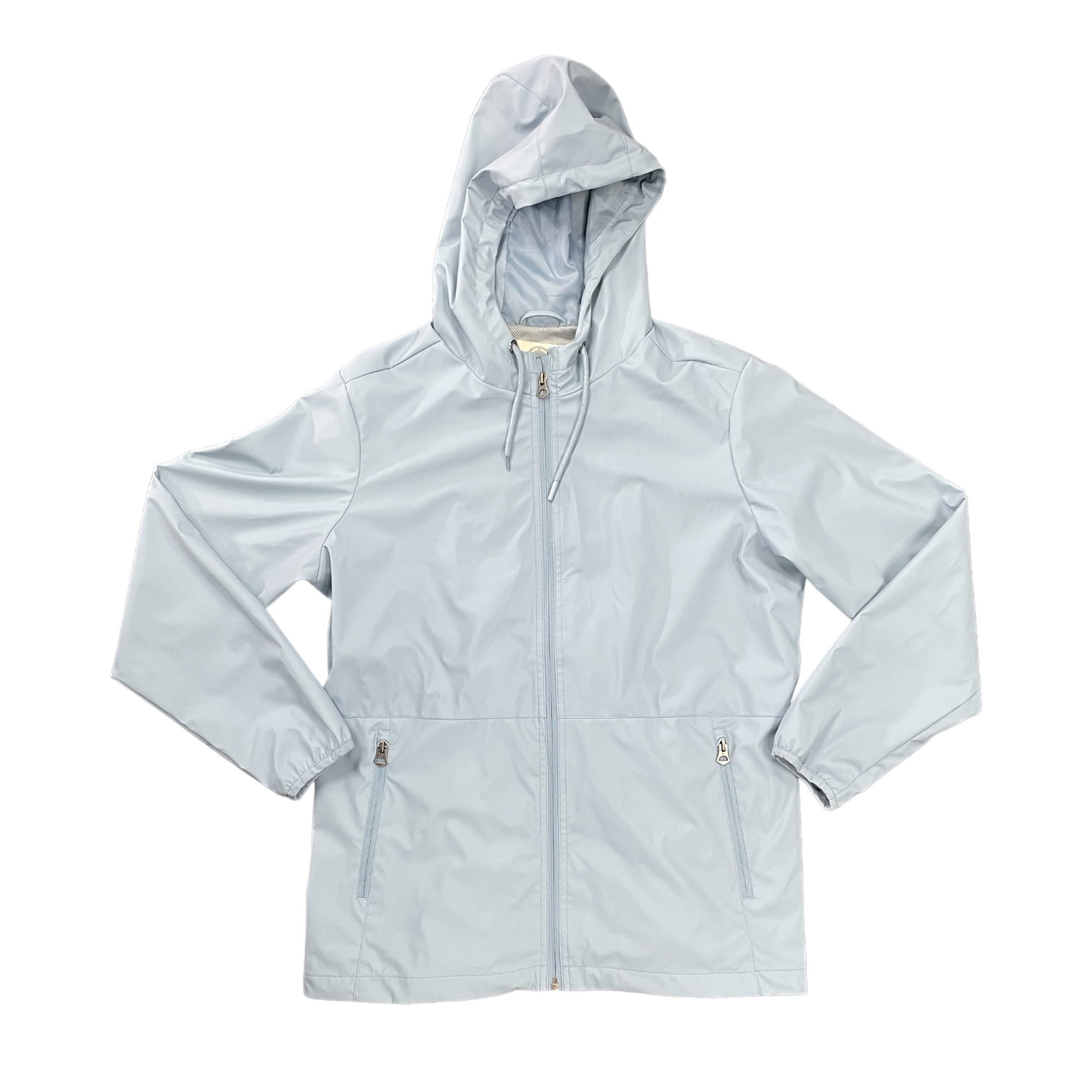 ●Bad Blue● Puffed Rain Jacket (White) WP Weather Proof Women's Casual Lightweight Hooded Rain