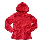 WP Weather Proof Women's Casual Lightweight Hooded Rain Jacket (Rococco Red, XL)