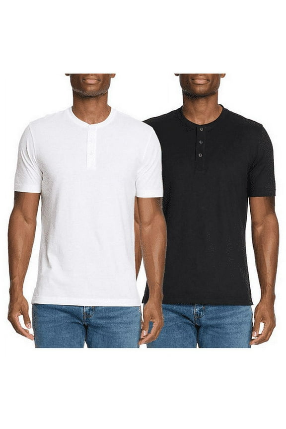 WP Weatherproof Men's 2 Pack Short Sleeve Henley