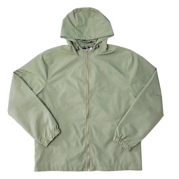 WP Weatherproof Men's Full Zip Lightweight Hooded Rain Jacket (Lichen Green, L)