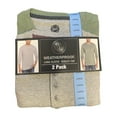 thumbnail image 1 of WP Weatherproof Men's Long Sleeve Four Button Tagless Super Soft Henley-2 Pack (Light Grey/Sea Spray, L), 1 of 2