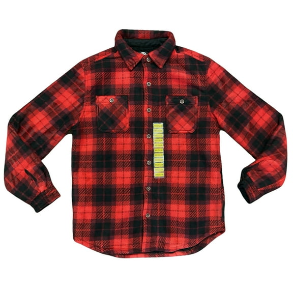 WP Weatherproof Men's Soft & Warm Polar Fleece Button Up Shirt Jacket (Red, L)
