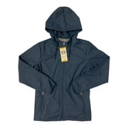 WP Weatherproof Women's Lightweight Full Zip Rain Slicker Jacket (Dark Denim, L)