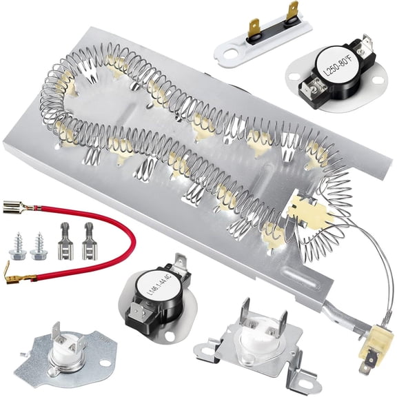 WP3387747 3387747 Dryer Heating Element Kit-Compatible With Whirlpool Cabrio Kenmore He2 Kenmore Elite He3 Maytag Dryers- GEW9250PW0 GEQ9800PW1 WD05X30818 GEQ9800PW2 GEQ9800PW1 MEDB835DW4