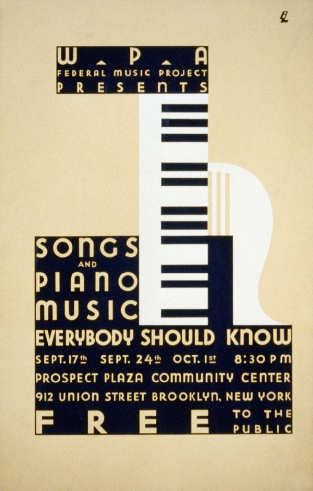 WPA Federal Music Project c1936 Canvas Art - B Lassen (24 x 36)