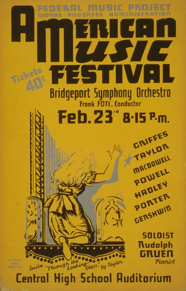 WPA Poster 1936-41 American Music Festival Canvas Art - Unknown (24 x 36)